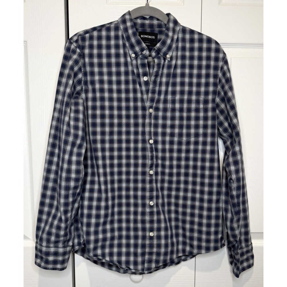 Bonobos Mens Plaid Button Down Shirt Size‎ L Tailored Fit Preppy Staple Capsule